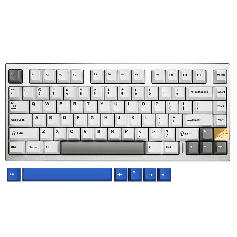 Photo 1 of YUNZII AL75 PRO 75% Wireless Mechanical Gaming Keyboard,Full Aluminum CNC,BT/2.4G/Wired,PBT Keycaps,Gasket Mounted Hot Swap,Custom RGB Backlight, Programmable for Mac/Win (Silver, Blue Grey)