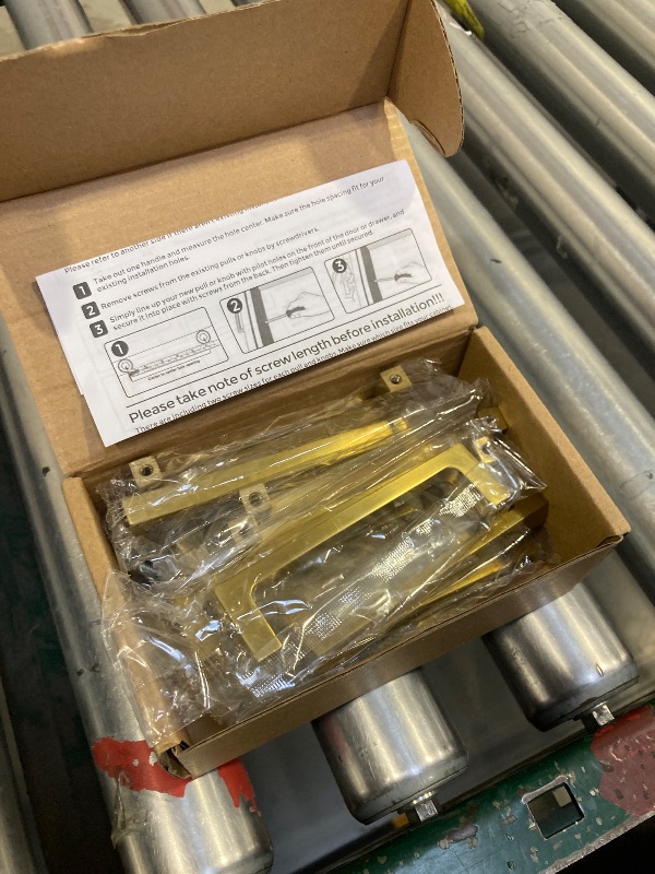 Photo 1 of Ravinte 10 Pack Solid 3-3/4 Inch Square Cabinet Handles - Brushed Brass Pulls for Kitchen Drawers and Cabinets - Hardware