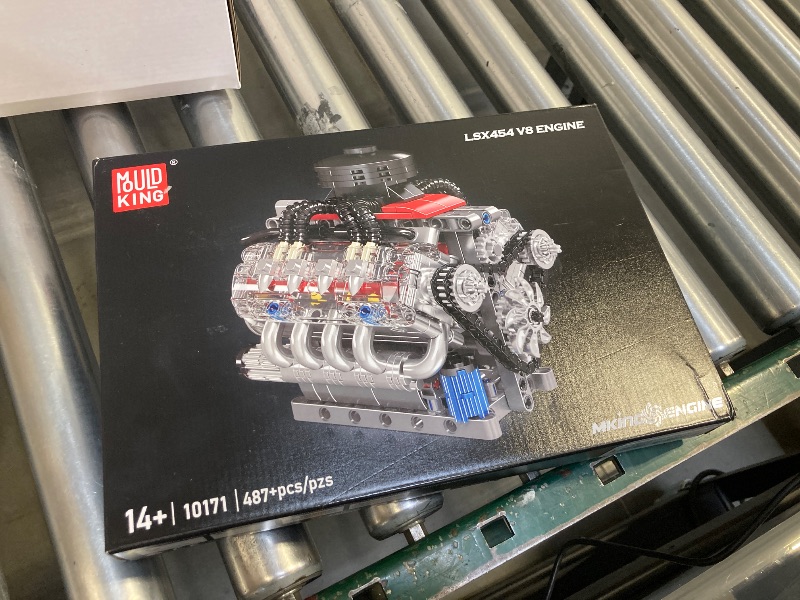 Photo 1 of Mould King 10171 V8 Engine Model Kit - 487 Pcs to Build Your Own Mini Engine That Works - DIY STEM Project for Kids/Teens, Hobby Building Blocks Kit for Adults