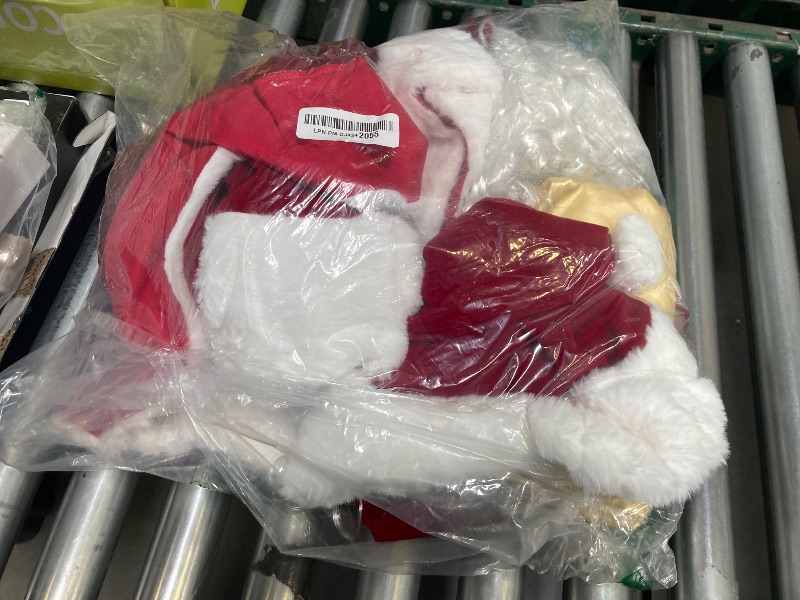 Photo 1 of Mannice Santa Claus Costume for Men with Beard 9PCS, Christmas Santa Costume Adult Deluxe Santa Suit Professional Santa Outfit, SIZE NOT DISPLAYED ON CLOTHING