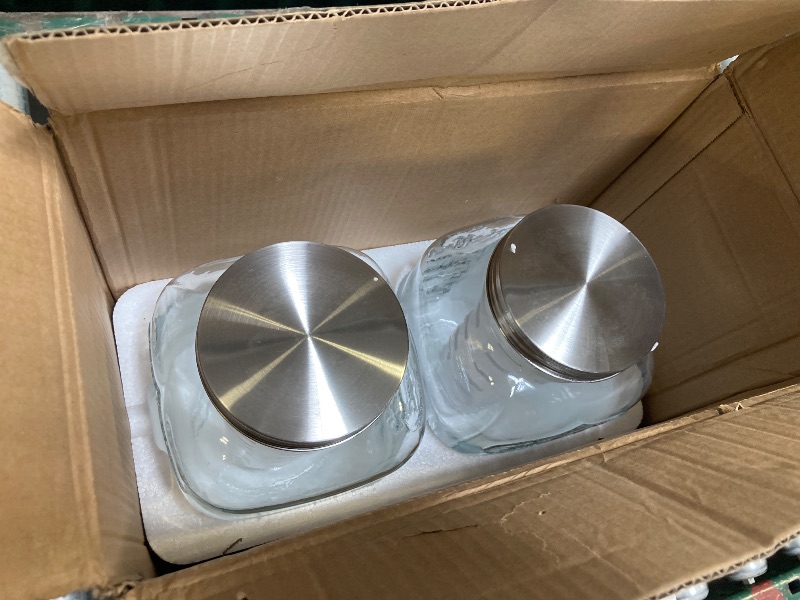 Photo 1 of 1 Gallon Glass Drink Dispensers For Parties 2PACK.Beverage Dispenser,Glass Drink Dispenser With Stand And Stainless Steel Spigot 100% Leakproof.Lemonade Dispenser With Ice Cylinder.Laundry Detergent