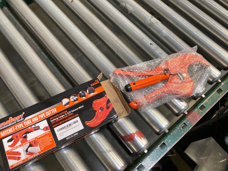 Photo 1 of HORUSDY 2-1/2" Ratchet PVC Pipe Cutter for PEX,PVC,PPR and Plastic Hoses, SK5 Steel Blades Ratcheting Pipe Cutter Tool for Home Repairs and Plumbers
