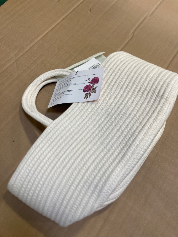 Photo 1 of Baby Diaper Caddy Organizer for Girl Boy Cotton Rope Nursery Storage Bin Basket Portable Holder Tote Bag for Changing Table Car Travel Baby Shower Gifts Newborn Essentials Registry Must Haves White
