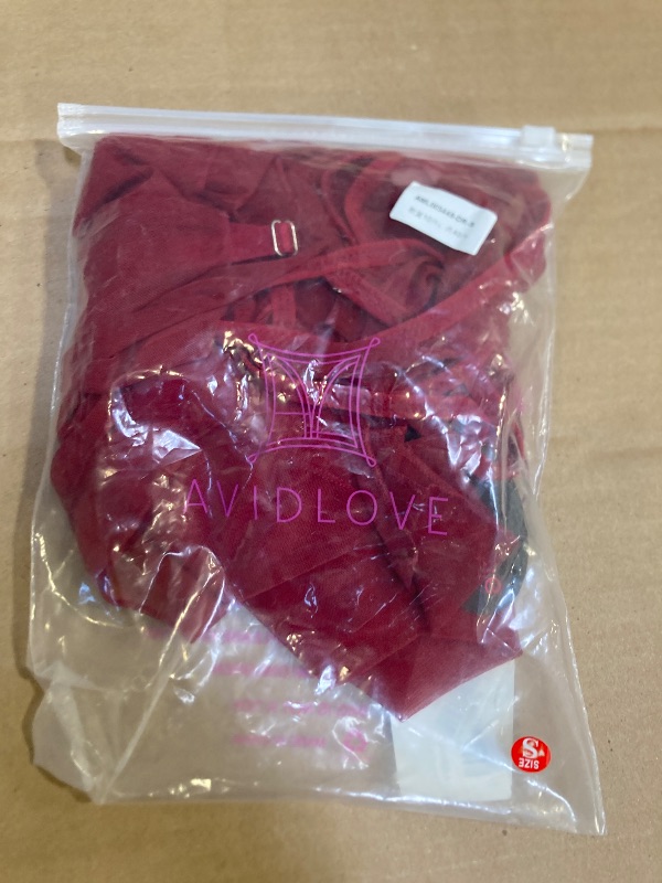 Photo 1 of Size S--Avidlove Women Lace Babydoll Mesh Lingerie Strap Chemise Lace Sleepwear Outfitss Dark Red