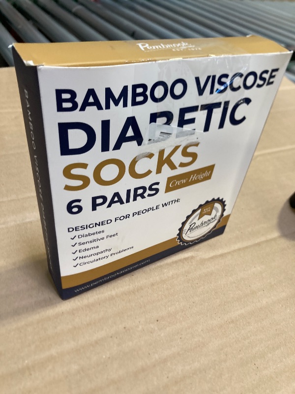 Photo 1 of Pembrook Ribbed Knit Black Bamboo Viscose Diabetic Socks for Women - 6 Pairs | Crew Moisture Wicking Neuropathy Socks for Women | Wide Calf and Ankle Womens Diabetic Socks Size 9-11