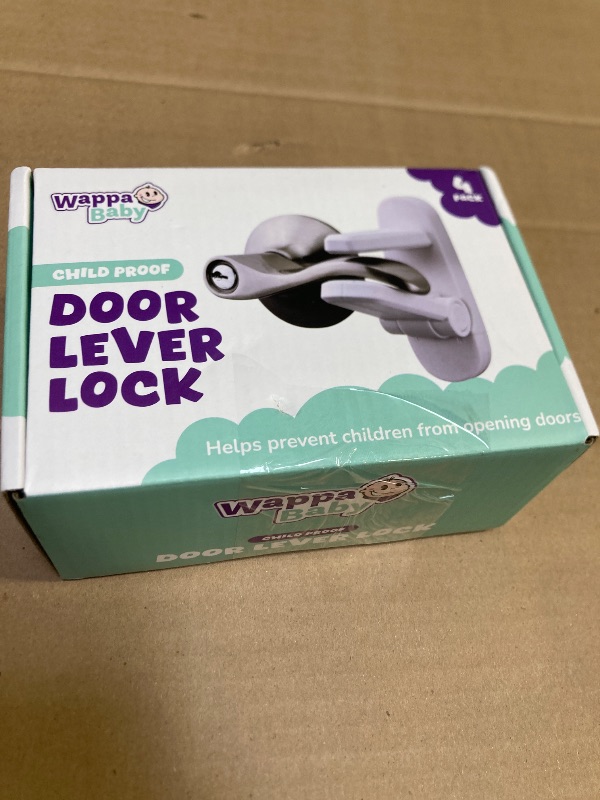 Photo 1 of Door Lever Locks (4 Pack) - Prevents Toddlers from Opening Doors - Durable ABS with 3M Adhesive - Easy One-Hand Operation for Adults, No Tools Needed