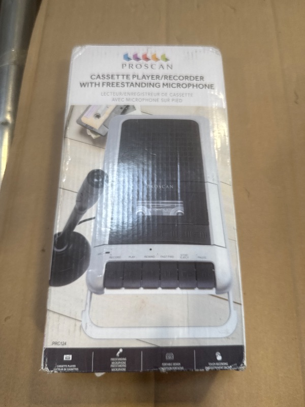 Photo 1 of PROSCAN Cassette Player & Recorder with Microphone, Headphone Jack, Aux in, Black