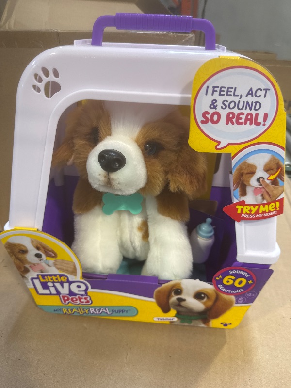 Photo 1 of Little Live Pets My Really Real Puppy - Patches The Beagle | Interactive Toy with 60+ Sounds, Soft Fur, Blinking Eyes, Feeding Sounds, 2-in-1 Carrier Bed, Secret Birthmark & Adoption Certificate