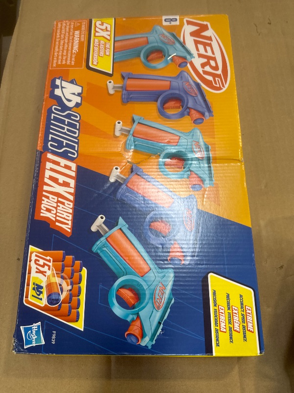 Photo 1 of Nerf N Series Party Pack, Includes 5 N Series Flex Blasters, 15 N1 Darts Compatible Only N Series Blasters, Ages 8+ (Amazon Exclusive)