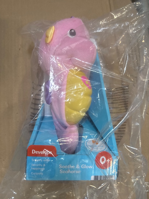 Photo 1 of Fisher-Price Musical Baby Toy, Soothe & Glow Seahorse, Pink Plush Sound Machine with Lights & Volume Control for Newborns