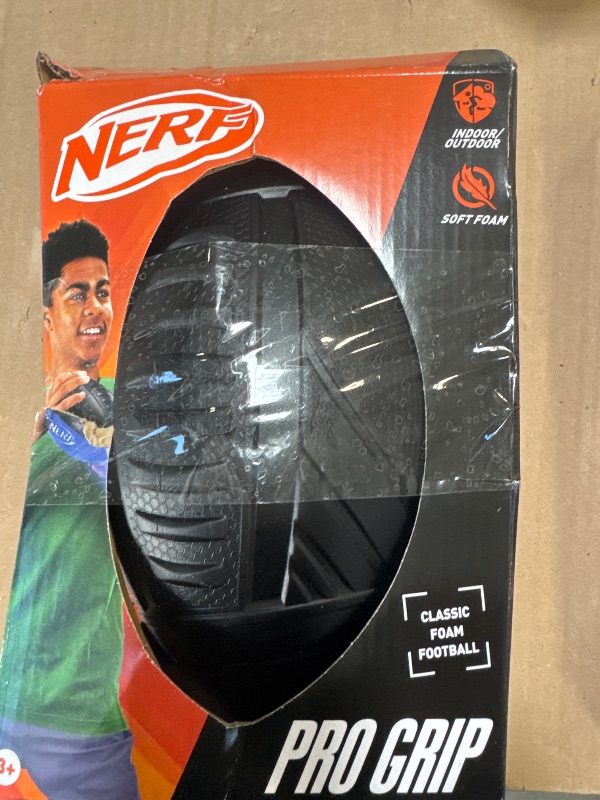 Photo 1 of Nerf Pro Grip Football, Blue, Classic Foam Ball, Easy to Catch & Throw, Balls for Kids, Kids Sports Toys, Perfect Easter Basket Stuffers, Great Easter Toys or Easter Gifts for Kids