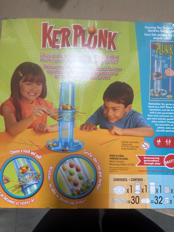 Photo 1 of Mattel KerPlunk Kids Game, Easy-to-Learn Family Game for 2 to 4 Players, Don't Let The Marbles Fall