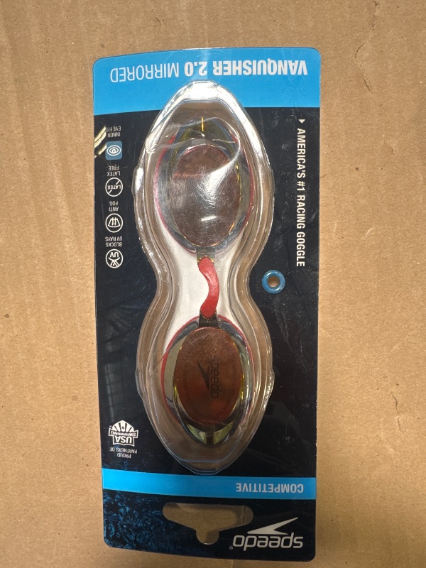 Photo 1 of Speedo Unisex-Adult Swim Goggles Mirrored Vanquisher 2.0