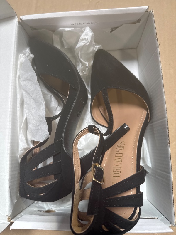 Photo 1 of DREAM PAIRS Womens Oppointed-Lacey Fashion Dress High Heel Pointed Toe Wedding Shoes, Black Nubuck - 7 (Stiletto, Pumps)
