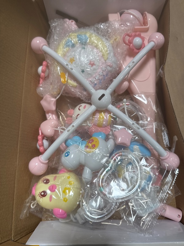Photo 1 of BOBXIN Baby Musical Crib Mobile with Projector and Night Light,150 Music,Timing Function,Take Along Mobile Music Box and Rattle,Toy for Toddles