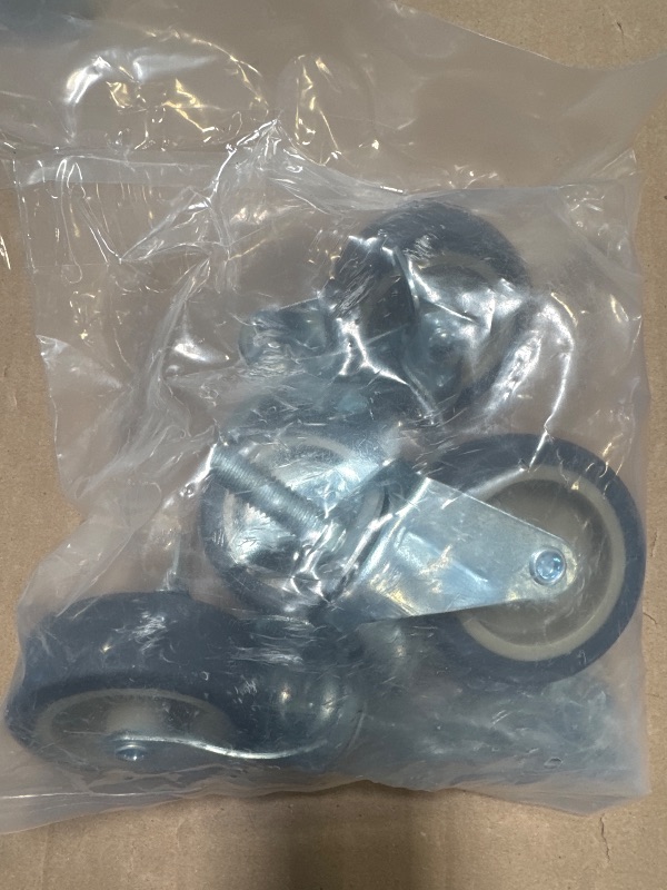 Photo 1 of AAGUT 3 Inch Caster Wheels,Rubber Heavy Duty M12x1.5 Threaded Stem Mount Industrial Castors Metal Swivel Wheel,Replacement for Workbench,Carts,Furniture,Dolly,Trolley, Set of 4 with Locking Brakes