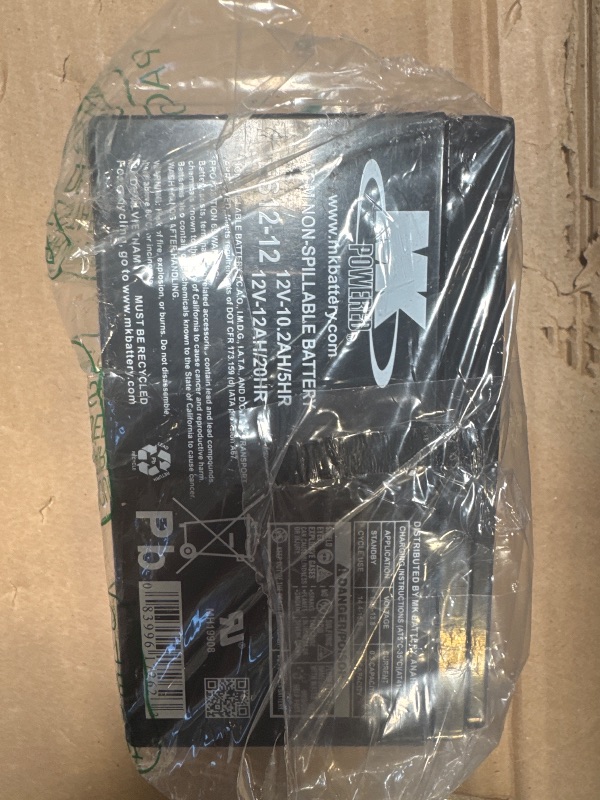 Photo 1 of MK Battery ES12-12 Maintenance-Free Rechargeable Sealed Lead-Acid Battery