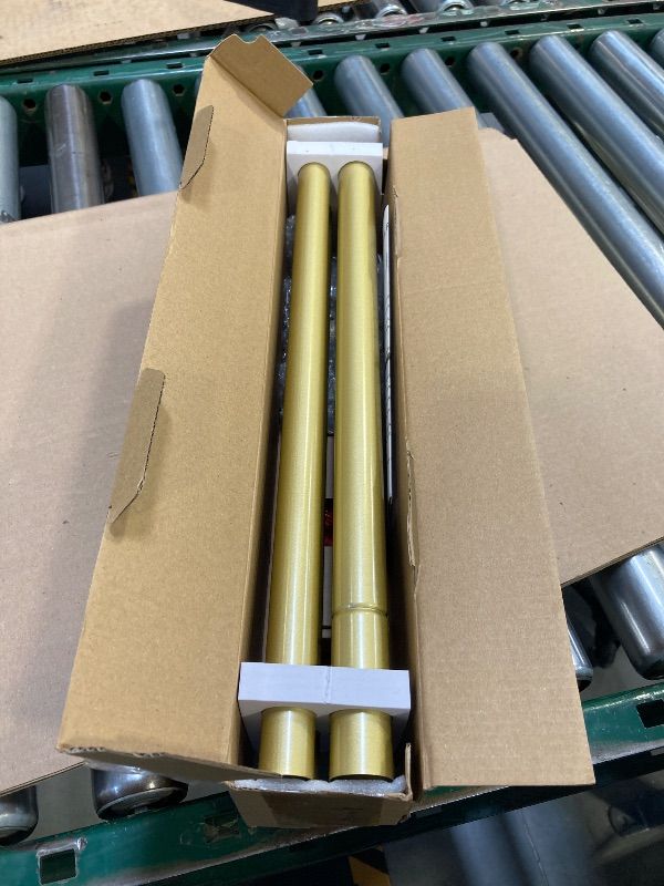 Photo 1 of KAMANINA Gold Curtain Rod 32 to 58 Inch (2.6-4.8 Feet), 1 Inch Heavy Duty Curtain Rods for Windows, Modern Adjustable Drapery Rods with End Cap (32"-58")