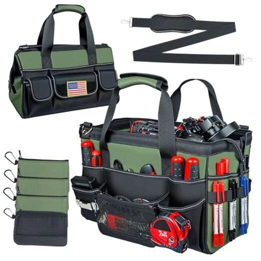Photo 1 of Heavy Duty Tool Bag 20-Inch, 28-Pocket Portable Soft Tool Box Organizer