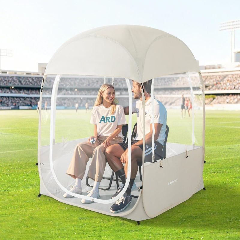 Photo 1 of Raynesys Sports Tent for 1-2 Person with Carry Bag, Instant Weather Proof Pop Up Tent Shelter, Portable & Foldable Clear View Bubble Tents for Watching Sports Events, Camping, Fishing