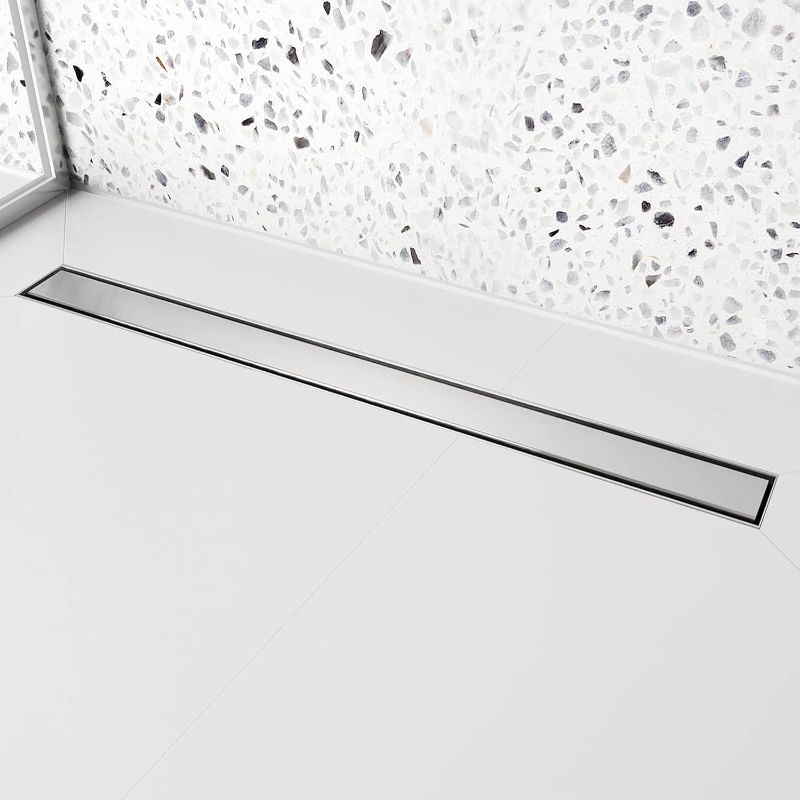 Photo 1 of 36 Inch Linear Shower Drain with Tile Insert Grate,SUS304 Stainless Steel Floor Drain with Ajustable Leveling Feet and Hair Filters,Apply to Any Applications for the need of Waterproofing and Drainage
