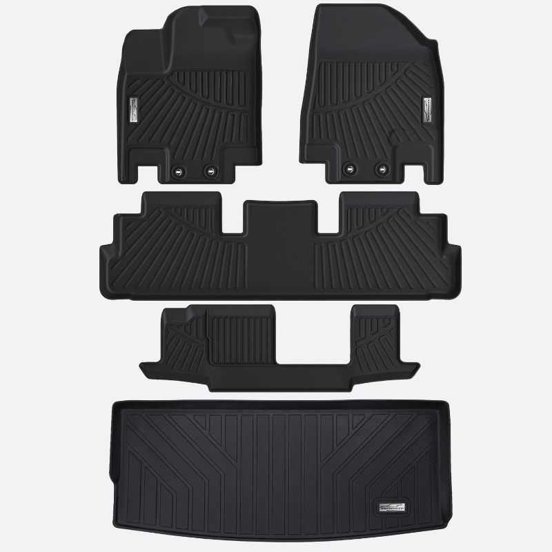 Photo 1 of Floor Mats & Cargo Liner for 2022 2023 2024 2025 Nissan Pathfinder 8 Passenger/Infiniti QX60 7 Passenger,TPE All Weather Protection Slush Trunk mat
