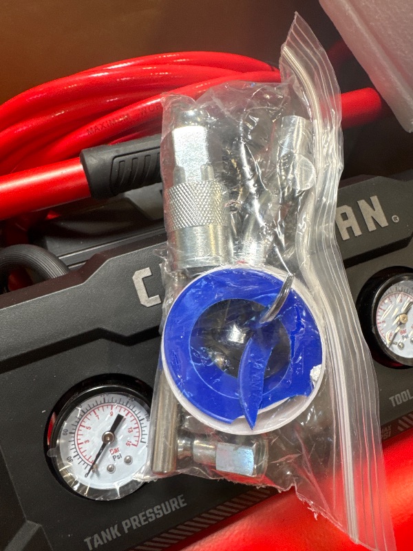 Photo 1 of CRAFTSMAN Air Compressor, 2 Gallon Portable Air Compressor 1/3HP Max 125 PSI Oil-Free Light Weight with 10 PCS Accessory Kit