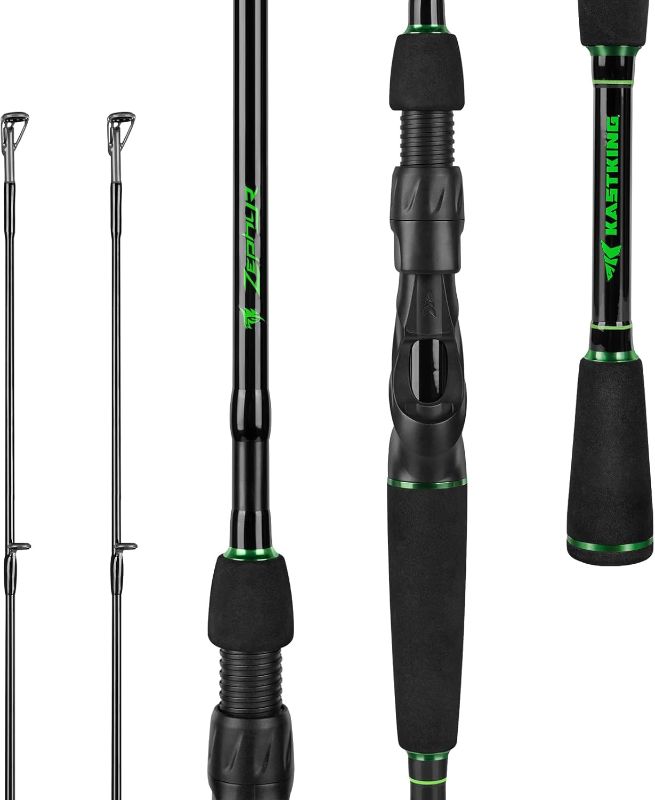 Photo 1 of KastKing Zephyr Dual Tip Fishing Rod, Lightweight KastFlex IM6 Graphite Spinning & Casting Rod, Fuji O-Ring Guide, Dual Tips Section for Different Powers, Drop Shot Hook Keeper, EVA Grip
