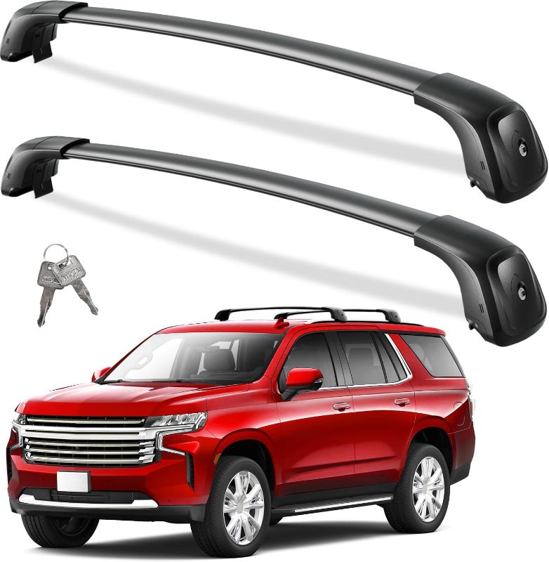 Photo 1 of Heavy Duty 330lb Roof Rack Cross Bars Compatible with Chevy Suburban & Tahoe 2021 2022 2023 2024 2025 GMC Yukon XL, Cadillac Escalade ESV Lockable Aluminum Crossbar Carrier Luggage

