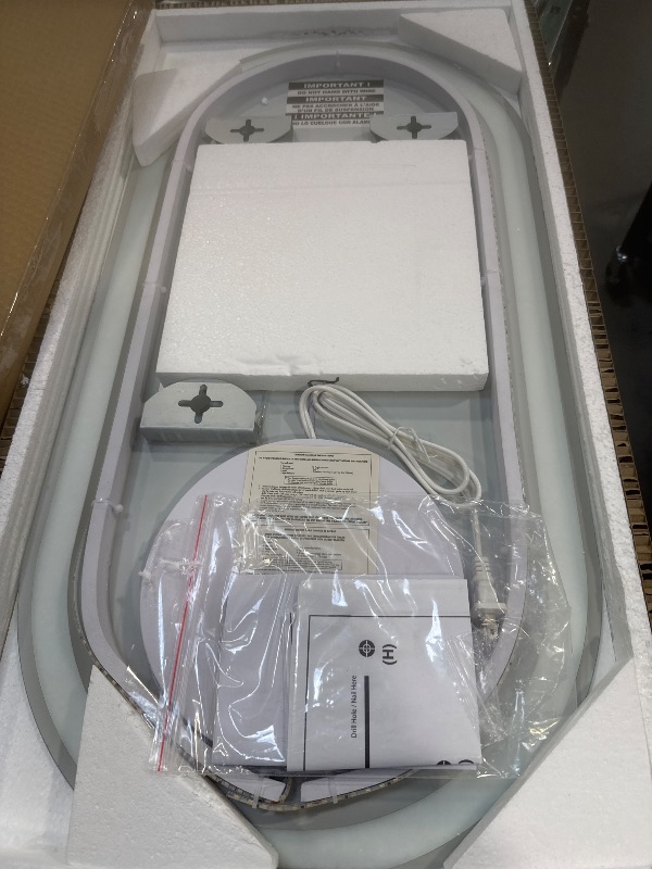 Photo 1 of Large LED Bathroom Makeup Mirror with Dimmable Lights, Anti-Fog, 16 x 32 inch
