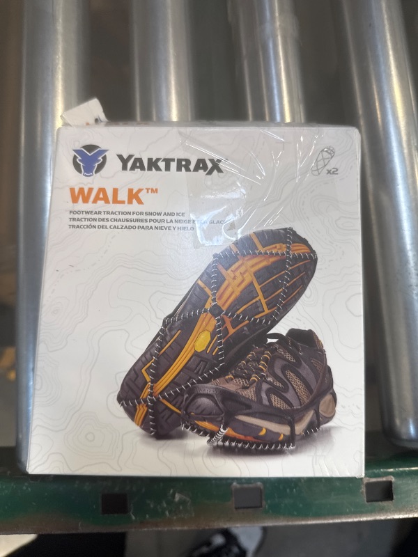 Photo 1 of Yaktrax Walk Traction Cleats - 360-Degree Grip on Snow, Ice, & Multi-terrain Surfaces - Elastic Outer Band w/ Easy-On/Off Heel Tab & 1.2mm Zinc-coated Steel Coils - Abrasion & Rust Resistant - Unisex