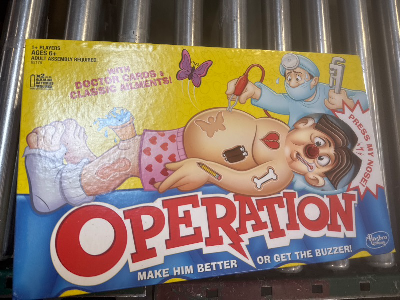 Photo 1 of Hasbro Gaming Operation Electronic Board Game with Doctor Cards and Funny Ailments, Kids Games, 1+ Players, Funny Board Game for Children Ages 6+ 