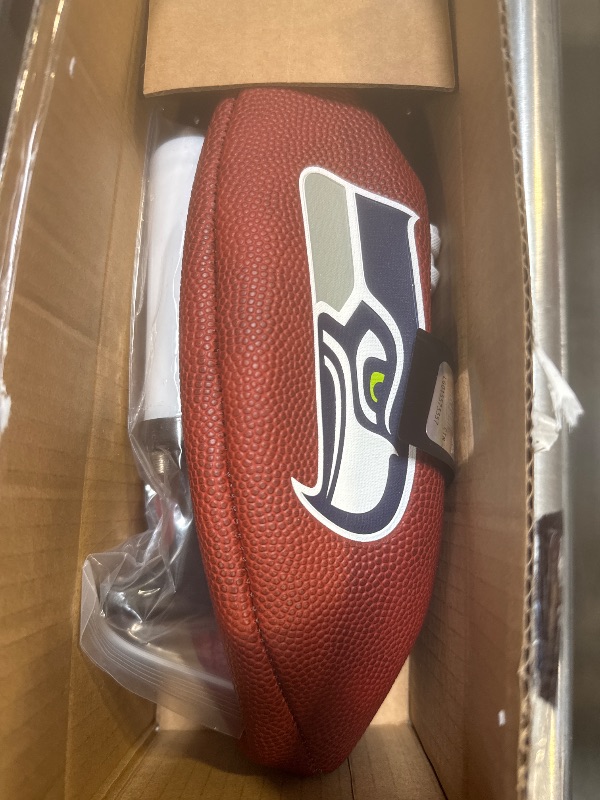 Photo 1 of Franklin Sports NFL Seattle Seahawks Football - Youth Junior Size Football for Kids - Official NFL Team Logo + Colors Youth Ball - Kids Fan Shop Ball