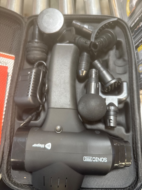 Photo 1 of LifePro Sonic Pro Percussion Massage Gun - Deep Tissue Muscle Massager for Athletes with 8 Attachments for Neck and Back - Handheld Electric Back Massager
