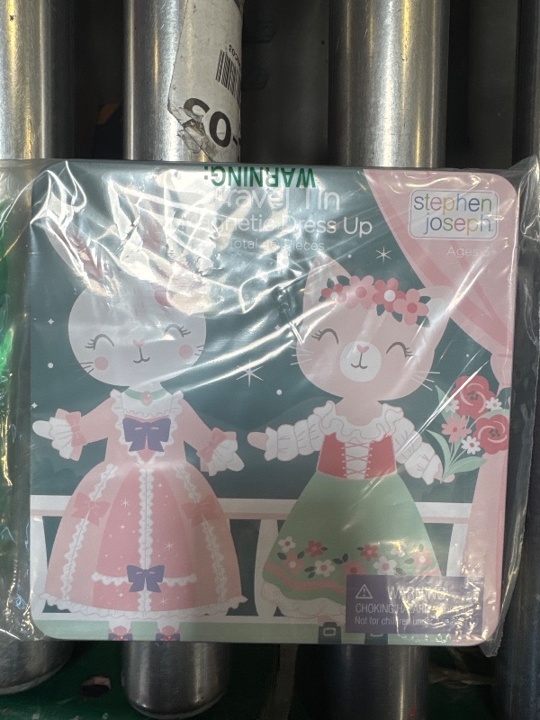 Photo 1 of Stephen Joseph, Travel Tin Magnetic Dress Up,Bunny and Cat Small, 40 unique pieces