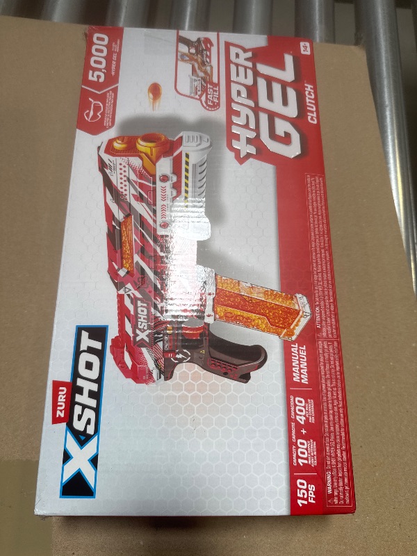 Photo 1 of XShot Hyper Gel Clutch Blaster, Manual Prime Gel Blaster & 5,000 Hyper Gel Pellets, 100 Capacity Hopper & 400 Capacity Mag, Eyewear, Ages 14 & Up by ZURU