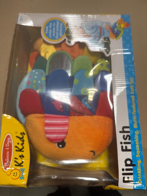 Photo 1 of Melissa & Doug Flip Fish Soft Baby Toy Sensory Tummy Time Toys, Soft Fabric Tag Toy For Babies, Infants