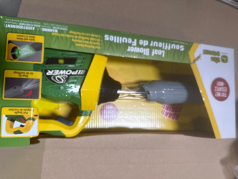 Photo 1 of Sunny Days Entertainment John Deere Leaf Blower Toy for Kids – Pretend Construction Tool with Lights and Sounds | Blows Real Air