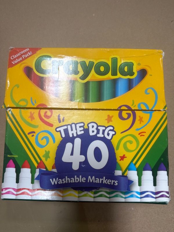 Photo 1 of Crayola Ultra Clean Washable Markers (40ct), Coloring Markers for Kids, Coloring Book Marker Set, Gifts for Kids, Ages 3+