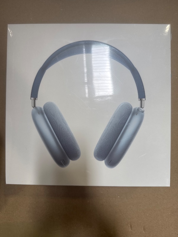 Photo 1 of Apple AirPods Max Wireless Over-Ear Headphones, Active Noise Cancelling, Transparency Mode, Personalized Spatial Audio, Dolby Atmos, Bluetooth Headphones for iPhone – Sky Blue