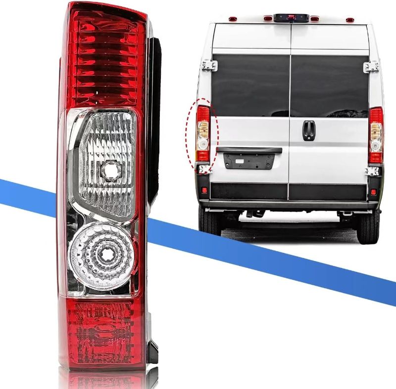 Photo 1 of Replacement Driver Side Tail Light Without Circuit for RAM ProMaster 1500 2500 3500 for 2010-2023, w/o Bulbs Harness, Work Van Left Rear Lamp for 4725947AB LH
