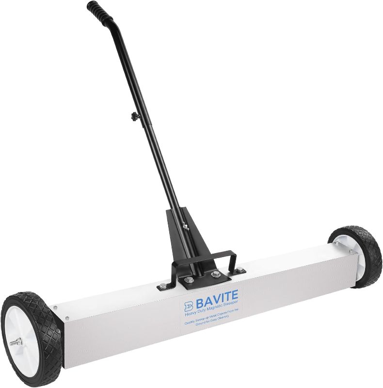 Photo 1 of E BAVITE Nail Magnetic Sweeper,36 Inches Heavy Duty Telescopic Magnet Broom Large Rolling Nail Finder Magnet Tool with Wheels Cleanup and Long Adjustable Handle for Construction Yard