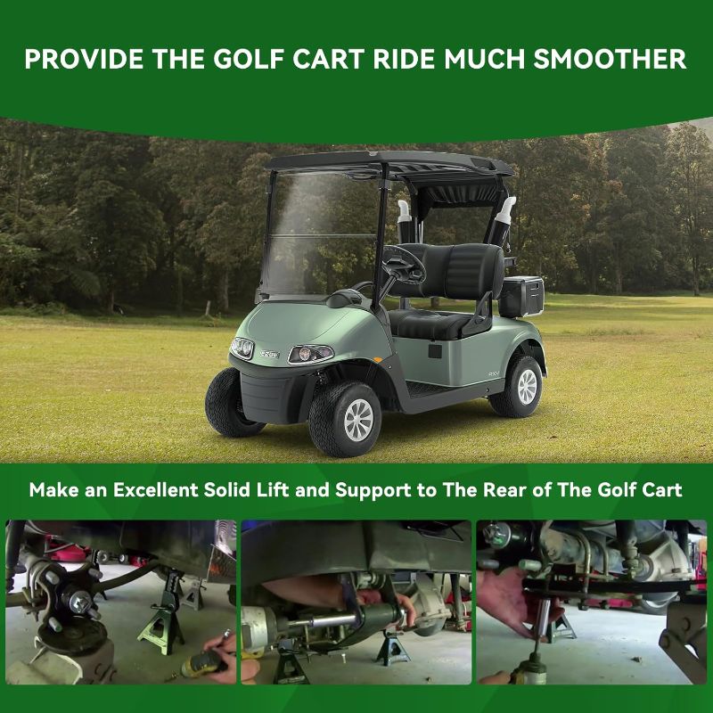Photo 1 of Heavy Duty Rear 2-Leaf Springs Kit for EZGO RXV 2008-Up Gas & Electric Golf Cart, Replaces OEM # 603498 604494 Included Bushings Sleeves and U Bolt, Elevate Comfort and Smoother Outdoor Ride
