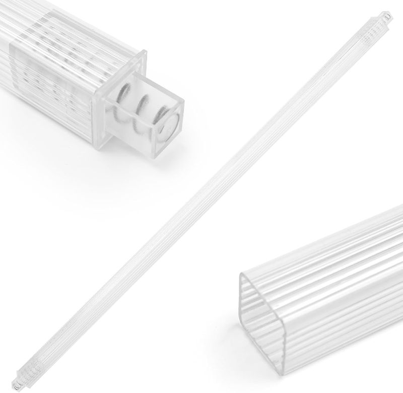 Photo 1 of 24-Inch Adjustable Bathroom Towel Bar Replacement Rod,Replacement Shower Towel Bar for Ceramic Holder with Adjustable Spring End Wall Mount for Kitchen & Bathroom Towel Storage(Clear-Reliable Plastic)
