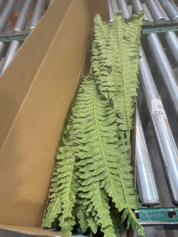Photo 1 of 35" Ferns Artificial Bush Plants Large, 2 Artificial Boston Ferns with 39 Fronds for Outdoors Home Decor
