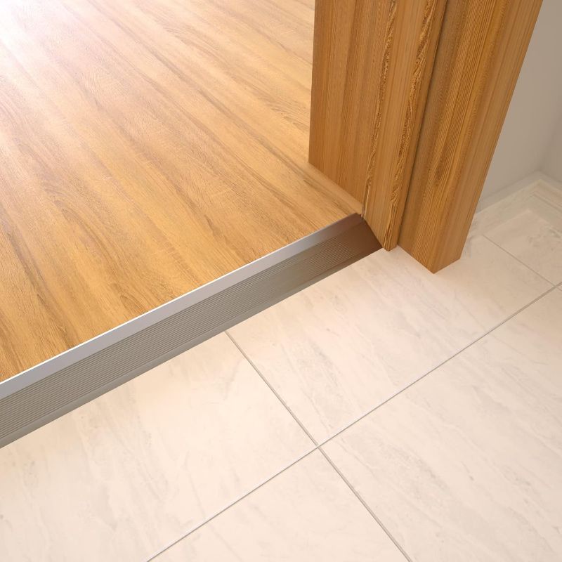 Photo 1 of NeatiEase Threshold Ramps for Doorways, 48" Metal Floor Transition Strip Replacement, Aluminum Floor Reducer Molding for Carpet/Entry Door/Tile/Threshold/Wheelchair (Gray)
