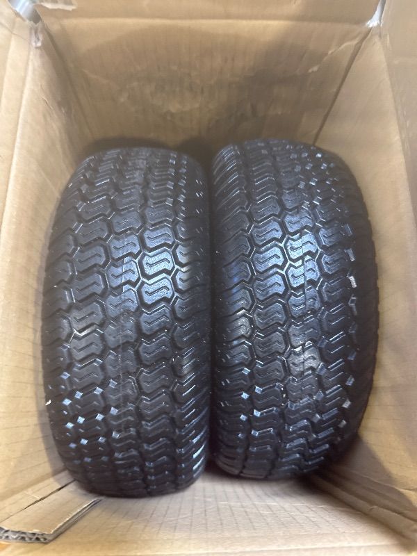 Photo 1 of 11x4.00-5 Lawn Mower Tires Flat Free,2 Pack 11x4.00-5" Tire and Wheel,Zero Turn Front Tires,11x4-5 Solid Tire with 3/4" & 5/8" & 1/2" Precision Bearings,3.4"-5.9"Centered Hub for Zero Turn Lawn Mower
