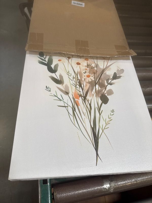 Photo 1 of 3Pcs Watercolor Wildflower Canvas Wall Art Minimalist Botanical Floral Wall Decor Pictures Boho Flower Posters Prints for Living Room Bedroom Home Decoration, 16x24in
