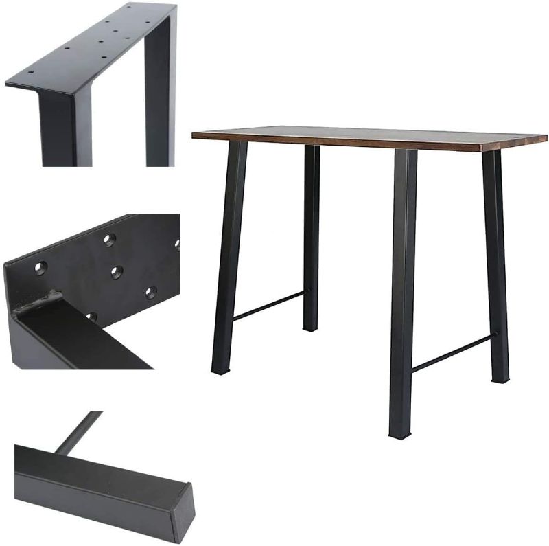 Photo 1 of TC-HOMENY 34 inches Bar Table Legs Set of 2 Furniture Legs Bench Metal Legs Industry Coffee Table Office (19" wide)
