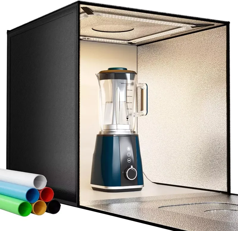 Photo 1 of Photo Light Box Photography, Takerers Bi-Color Dimmable 24 x 24 inch Background Studio Shooting Tent Kit, 6 Color Backdrops, Foldable Picture Lightbox with 240 LED, 3000-5600K Lighting Booth